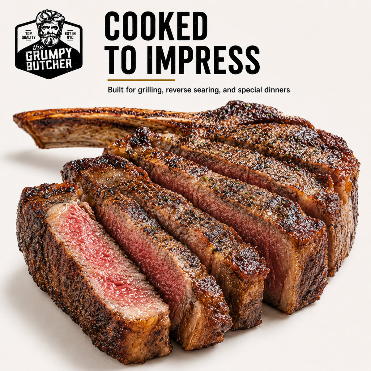 Grumpy Butcher Monster Bone-In Aged Steak - 2+ lb