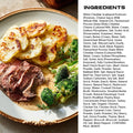 Grumpy Butcher Gourmet Meals - 4 Pack, 14 oz Each, Gravy with Scalloped Potatoes & Broccoli