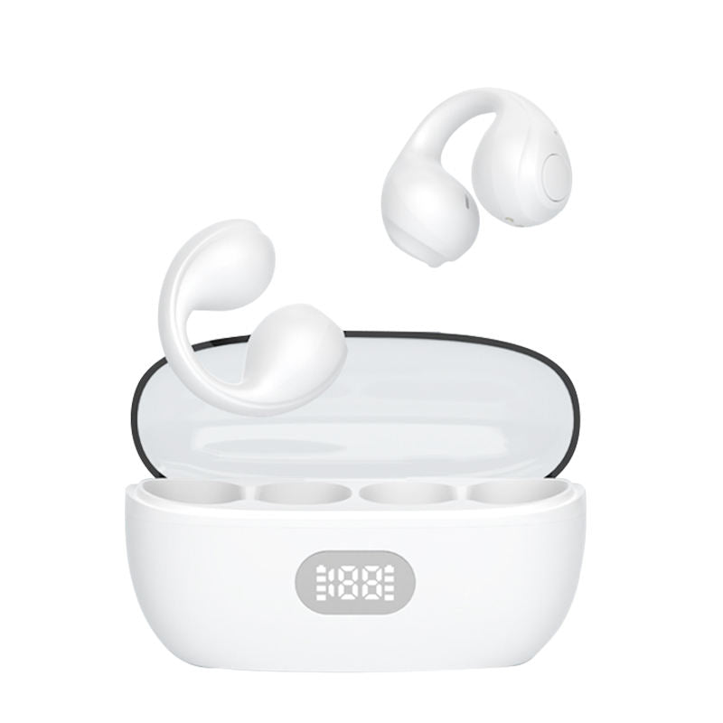 سماعات رأس JS352، صوت HIFI، بطارية تدوم طويلاً، سماعات أذن بمشبك، شاشة LED، سماعة أذن لاسلكية TWS للألعاب والرياضة