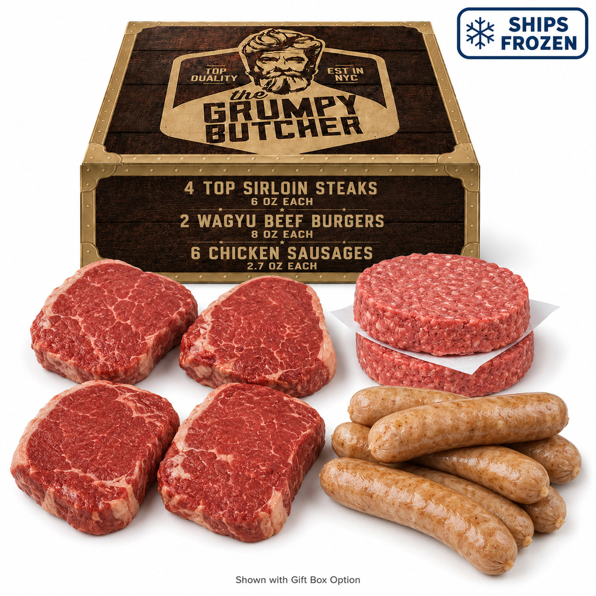 Grumpy Butcher Grilling Meats Bundle - Steaks, Beef & Chicken Sausages