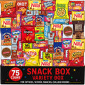 Snack Box For Pack 75 Count Snack And Candy Gift Basket Care Package With Assorted Individually Wrapped Snacks And Candies For Students Road Trips Office Snacks