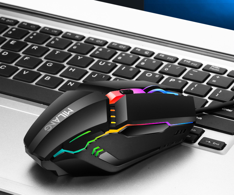 ماوس سلكي USB، ماوس مضيء لسطح المكتب والكمبيوتر المحمول، ماوس للألعاب والمنافسة