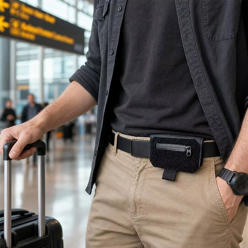 محفظة حزام تكتيكية EDC – حقيبة سرية مضادة للسرقة لجواز السفر والأشياء الثمينة، منظم خفيف الوزن للحمل اليومي