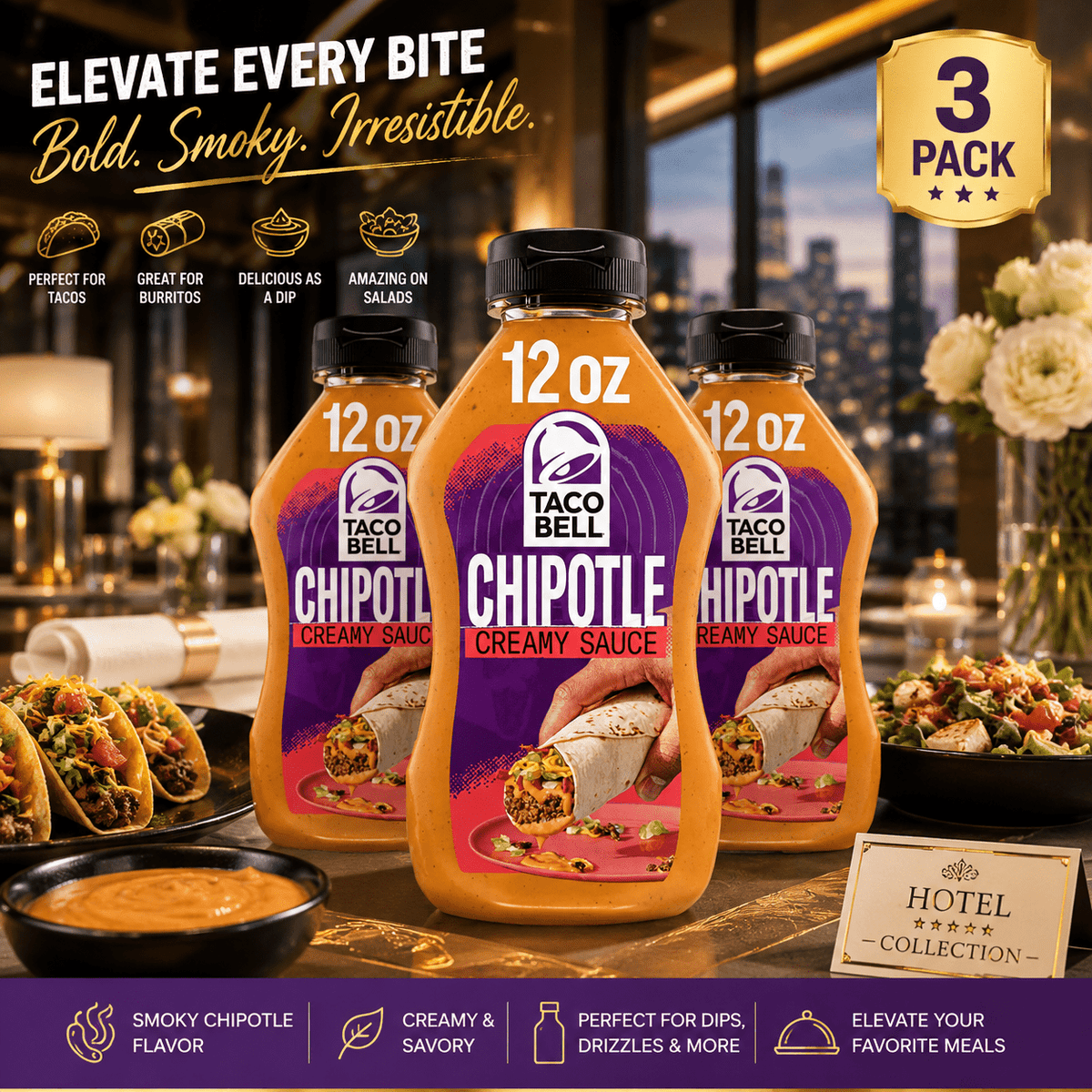 Creamy Smoky-Spicy Sauce, 12 fl oz, 3-Pack