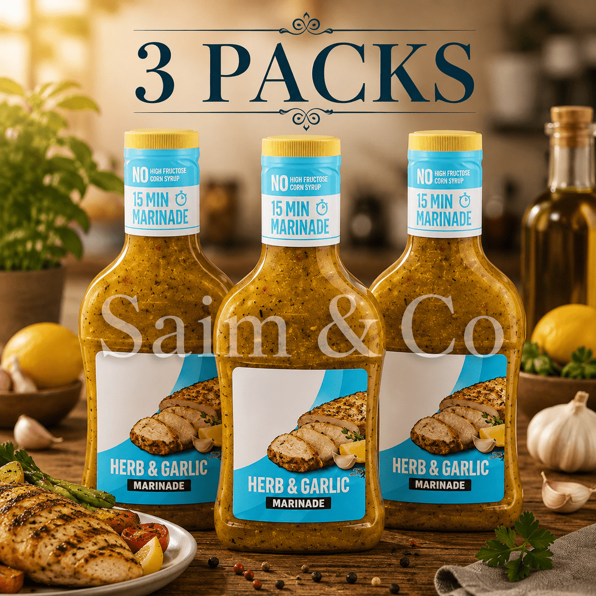 Lemon Citrus Herb Marinade, 12 oz Bottles, 3-Pack