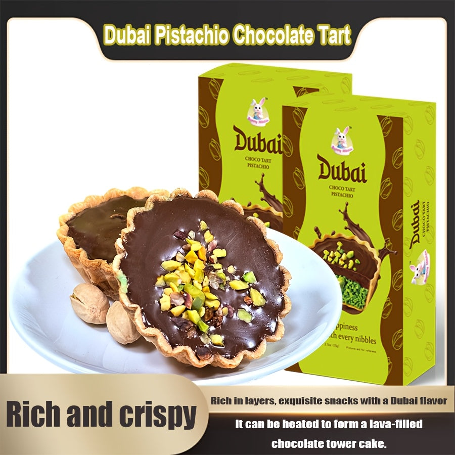 Dubai Chocolate Crispy Tarts with Rich Walnut Flavor
