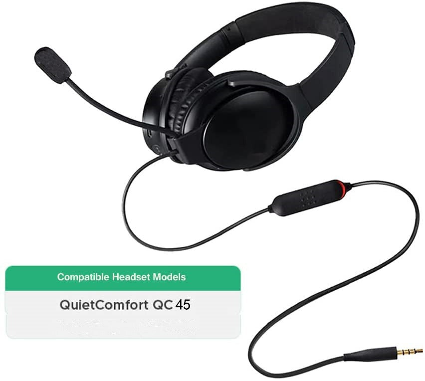 Suitable for Doctor BOSE QC45 earphones with microphone gaming version Mic noise cancelling microphone gaming earphone cable