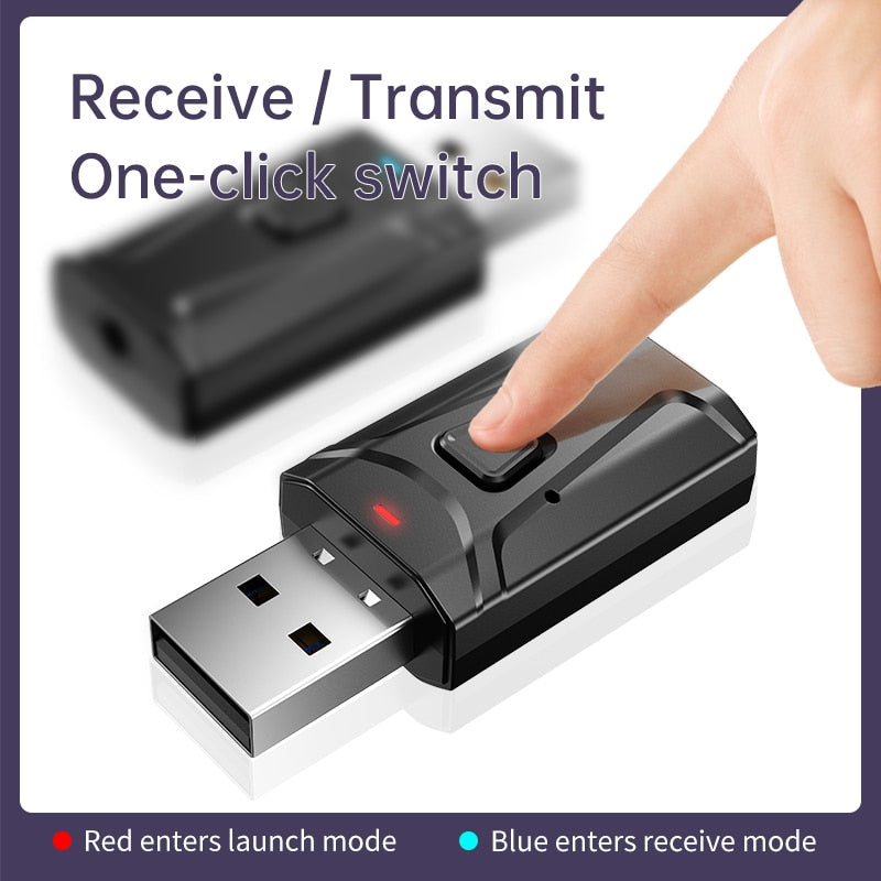 3 In 1 Bluetooth 5.0 Receiver wireless USB Adapter 3.5mm Audio Receiver/transmitter For TV PC Car AUX Speaker Plug And Play