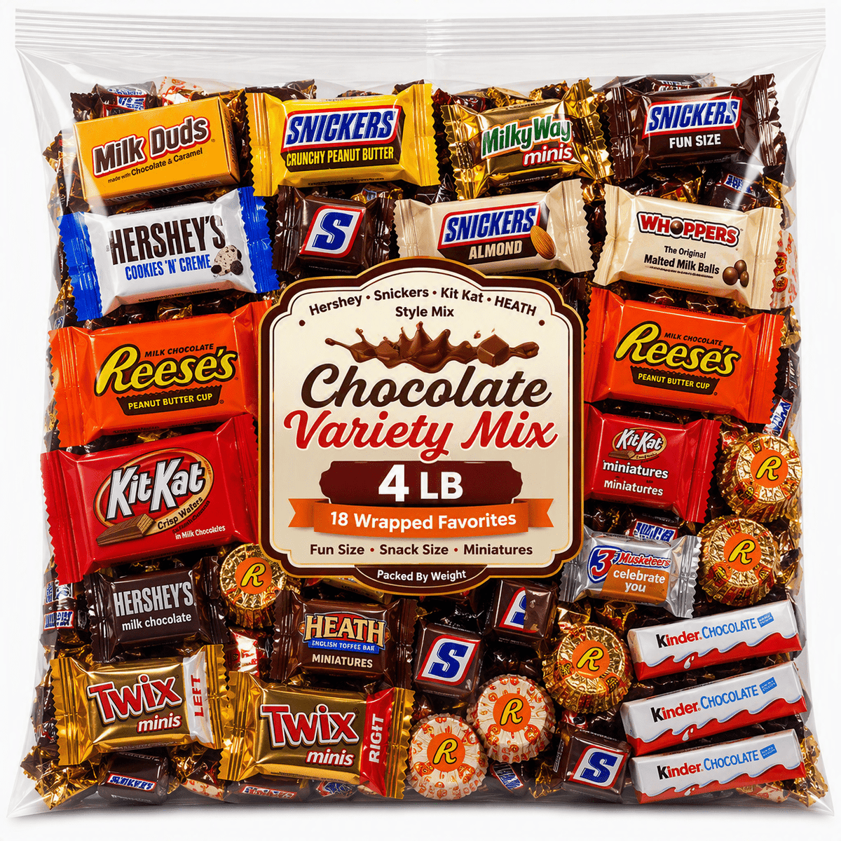 Assorted Individually Wrapped Mini Chocolate Treats - 13 Item Mix