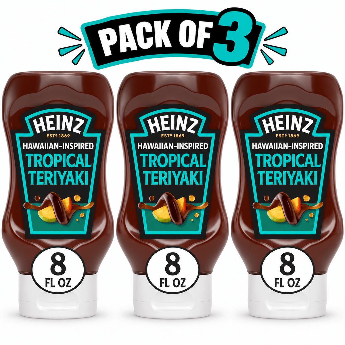 Hawaiian-Inspired Tropical Sauce, 8 fl oz Bottles, 3-Pack