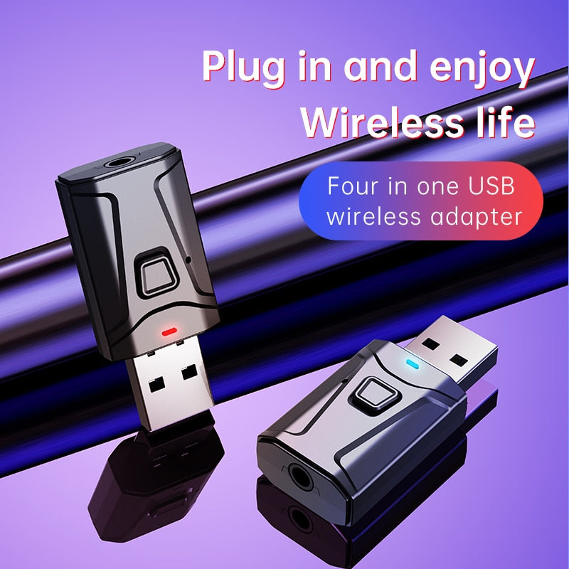 3 In 1 Bluetooth 5.0 Receiver wireless USB Adapter 3.5mm Audio Receiver/transmitter For TV PC Car AUX Speaker Plug And Play