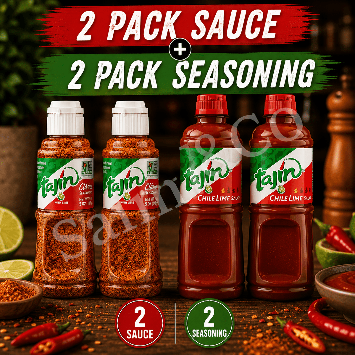 Chili Lime Seasoning and Hot Sauce 4-Pack
