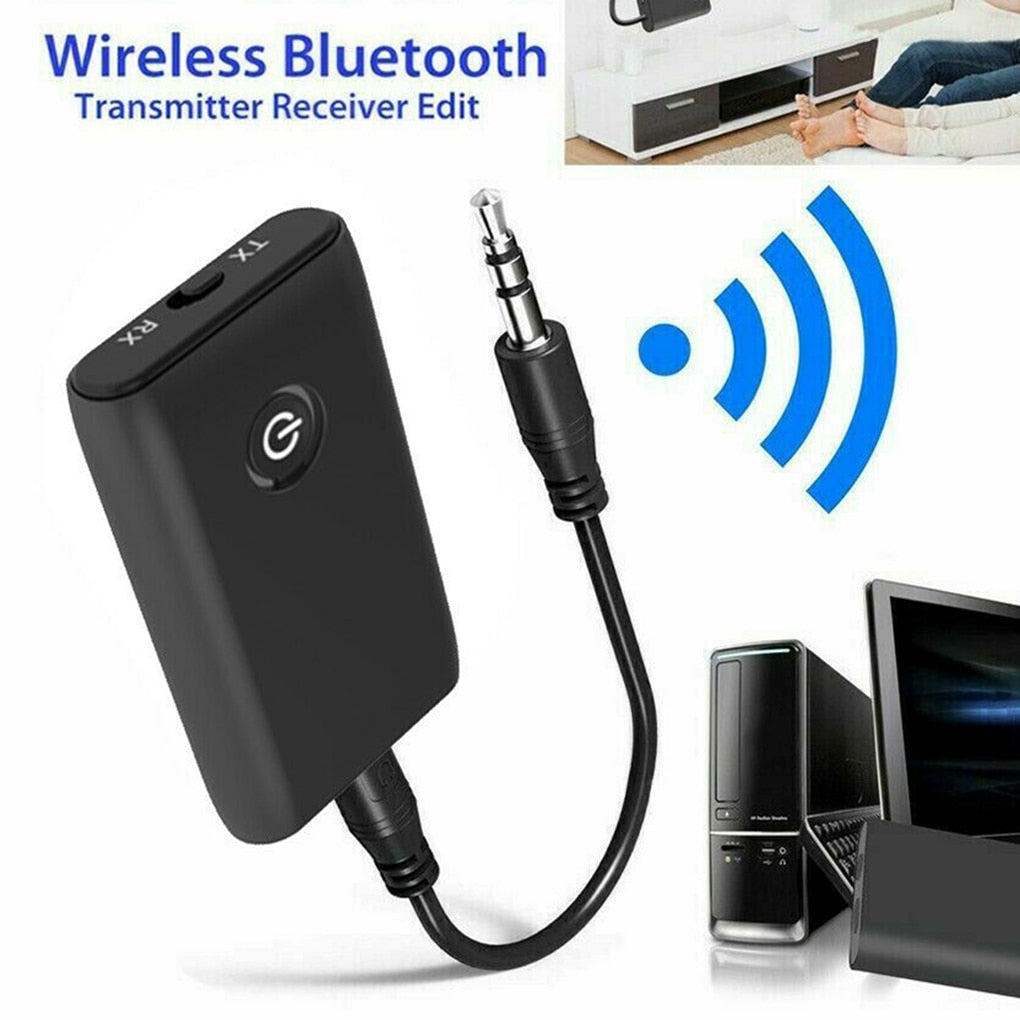 2 in 1 Wireless Bluetooth 5.0 Transmitter Receiver Chargable for TV PC Car Speaker 3.5mm AUX Hifi Music Audio Adapter