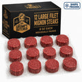 Grumpy Butcher Large Filet Mignon Steaks - 12 Pack, 8 oz Each