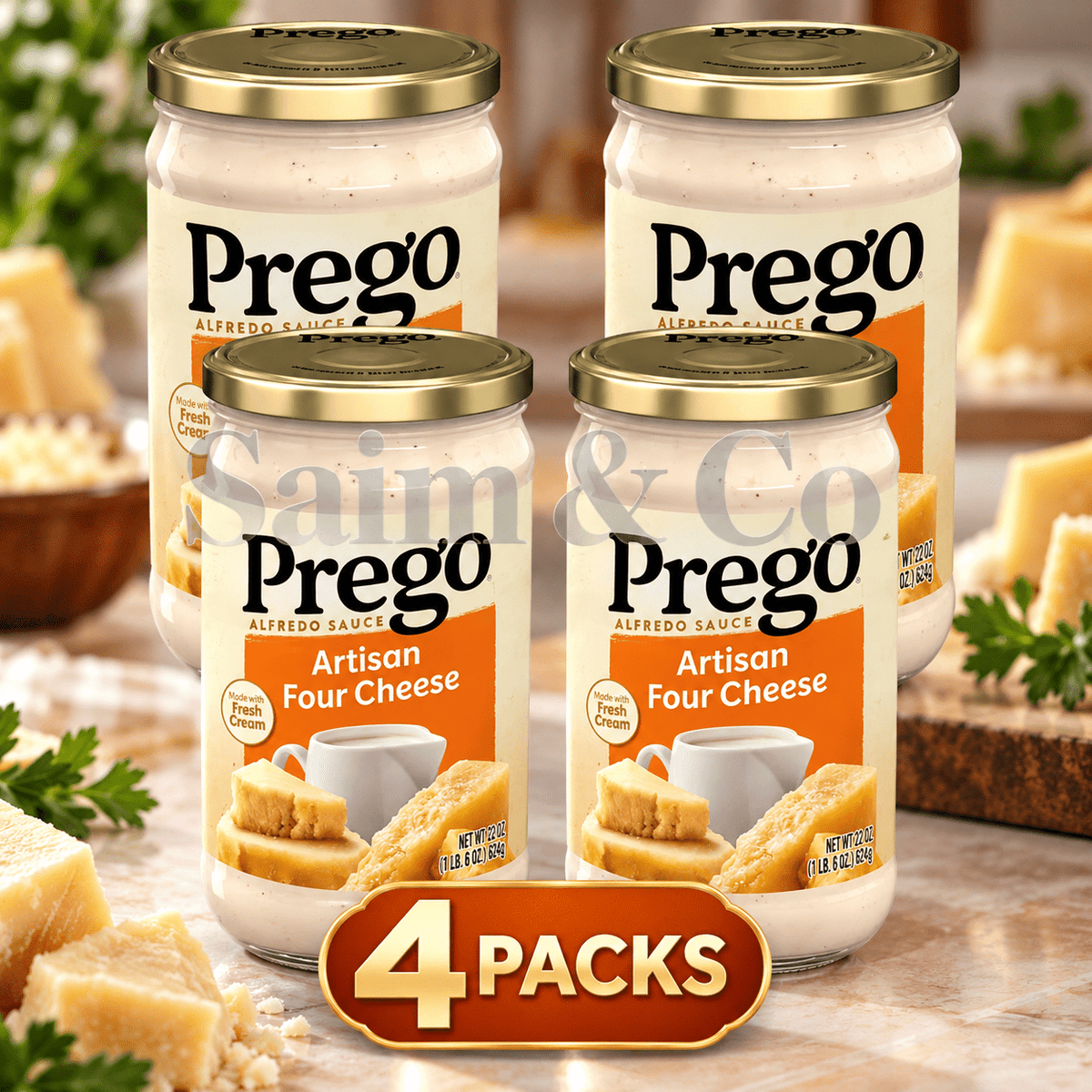 Four Cheese Pasta Sauce, 4-Pack