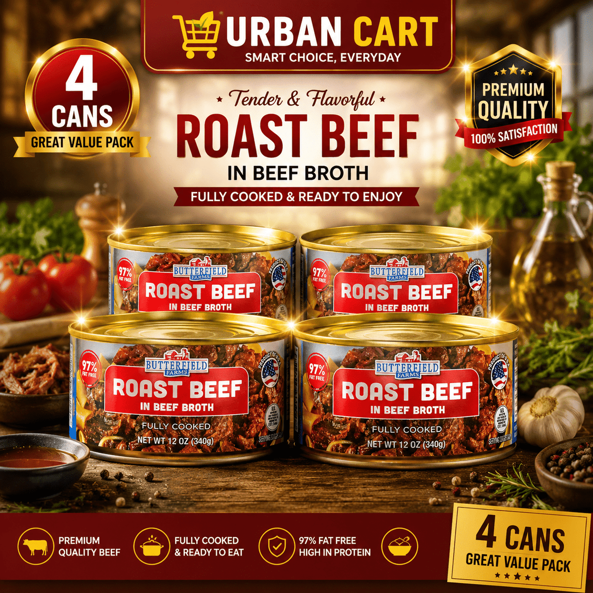 Canned Beef 12 oz 4-Pack