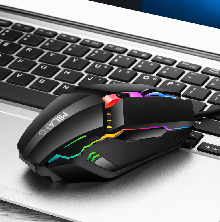 ماوس سلكي USB، ماوس مضيء لسطح المكتب والكمبيوتر المحمول، ماوس للألعاب والمنافسة