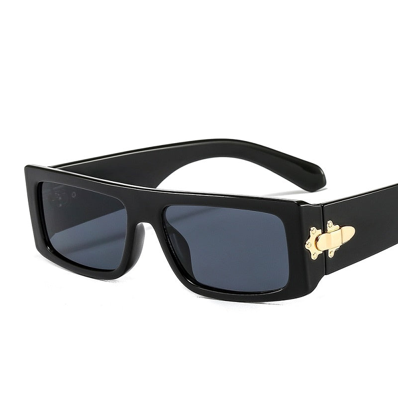 New Marbling Rectangle Sunglasses Women Men Fashion Brand Designer Color UV400 Lens PC Metal Hasp Frame Luxury Sunglasses