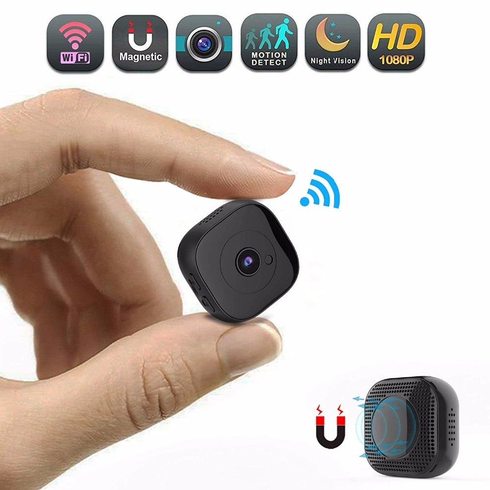 كاميرا واي فاي صغيرة HD 1080P بالأشعة تحت الحمراء للرؤية الليلية كاميرا صغيرة DVR للتحكم عن بعد مستشعر حركة كام مسجل فيديو كاميرا سرية