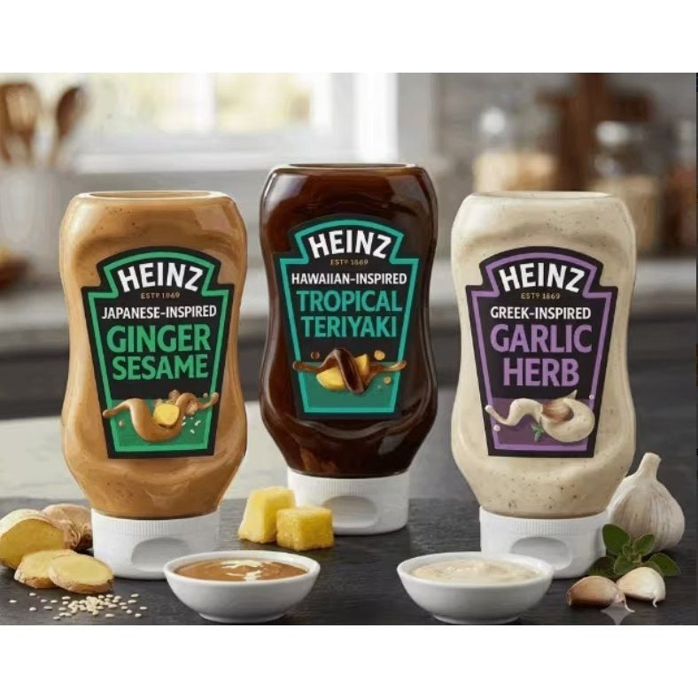 Dipping Sauce Assortment, Ginger Sesame, Tropical & Garlic Herb, 8 fl oz