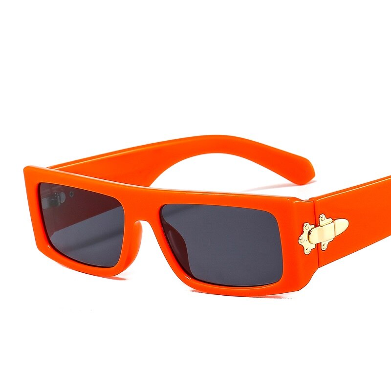 New Marbling Rectangle Sunglasses Women Men Fashion Brand Designer Color UV400 Lens PC Metal Hasp Frame Luxury Sunglasses