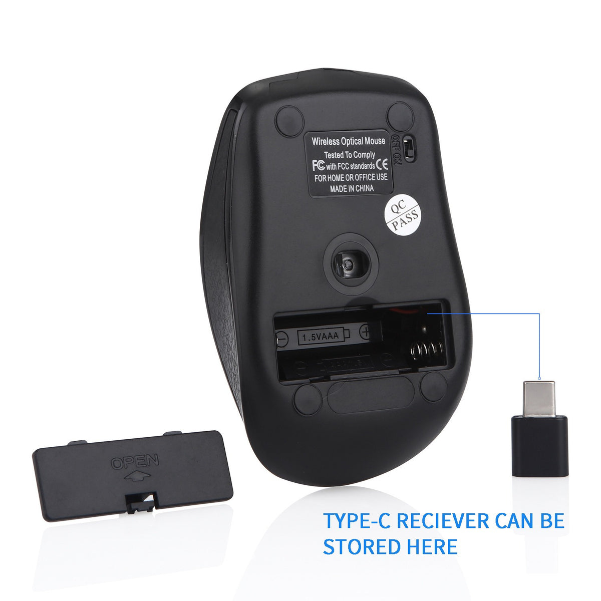 ماوس لاسلكي USB-C صامت للعمل والألعاب والإبداع للكمبيوتر المحمول