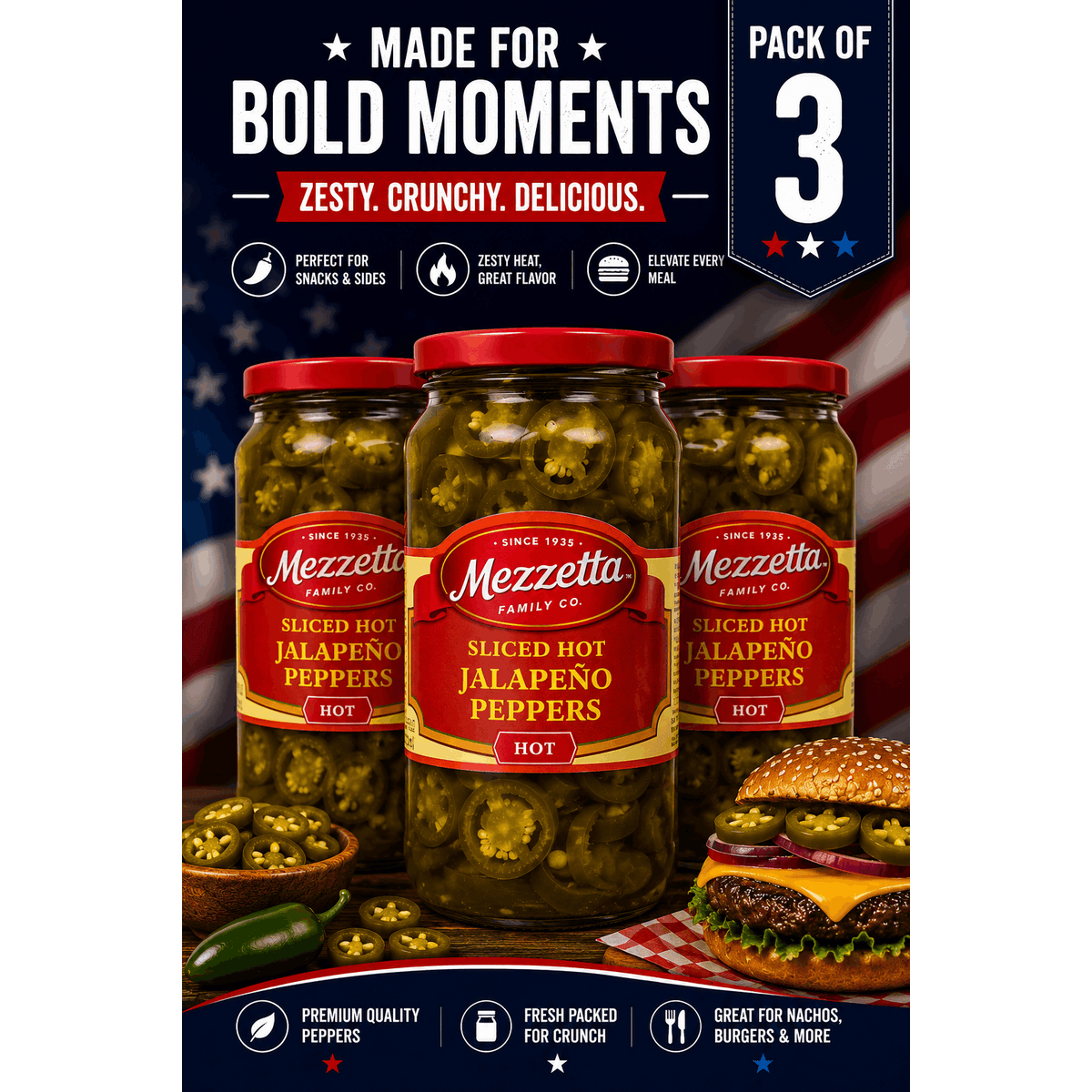 Sliced Hot Peppers 3-Pack