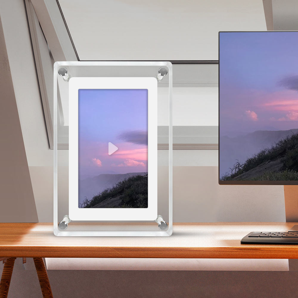شاشة صور رقمية 5 بوصة عالية الوضوح 1080 بكسل، آلة عرض إعلانات، مشغل فيديو وصور، شاشة عرض للصور، مشغل دعائي