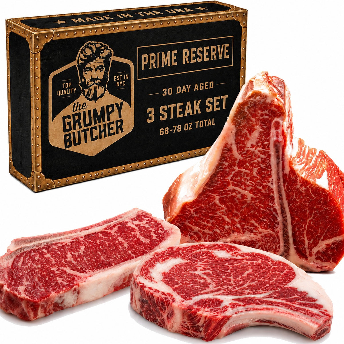 Grumpy Butcher Bone-In Aged Steak Set