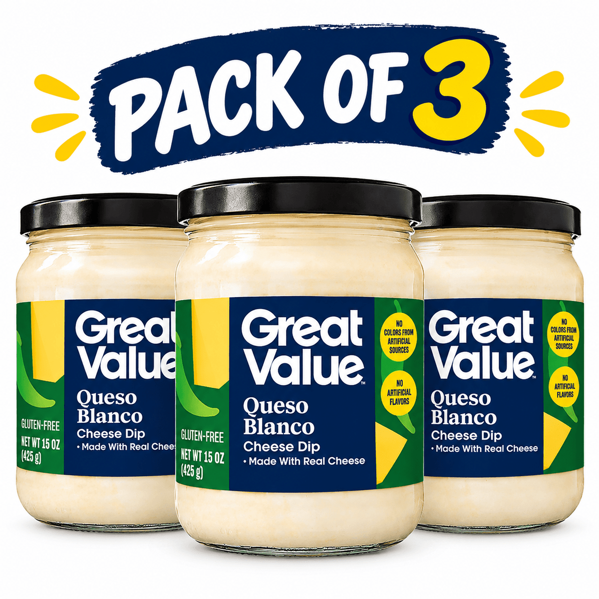 Creamy White Mild Sauce, 15 oz, 3-Pack