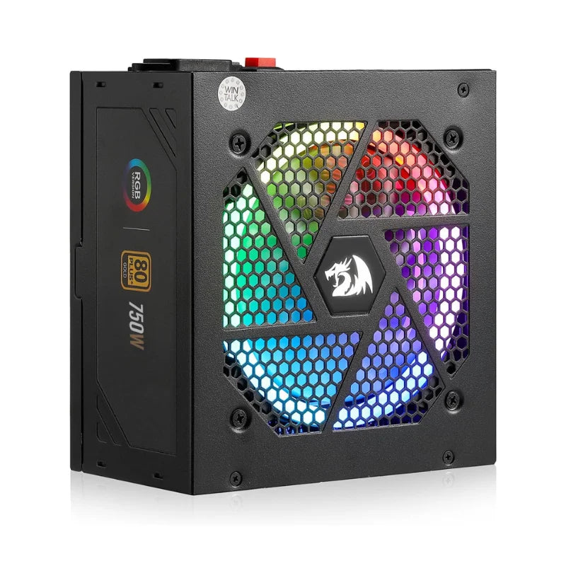Redragon RGPS-750W 80+ Gold 750 Watt ATX Fully Modular Power Supply w/ 80 Plus Gold Certified,  Black