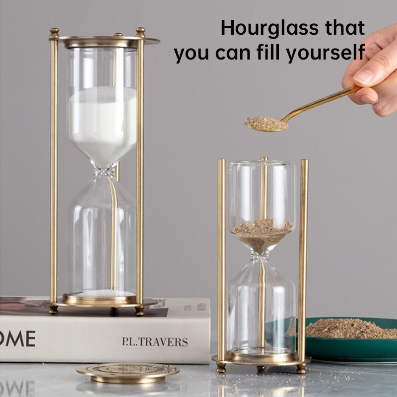Vintage Metal Hourglass Bottle Sand Clock – Retro Creative Desk Decor for Office, Study & Bedroom