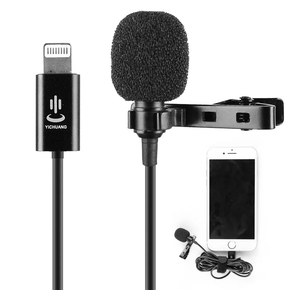 ميكروفون مكثف لافالير YC-LM10 II 1.5 متر لتسجيل الصوت والفيديو للهواتف آيفون 11 X xr xs max 8 8plus 7 7plus 6plus / آيباد