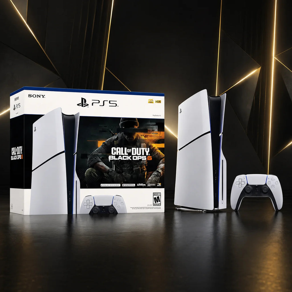 Sony PS5 Slim 1TB Disc Console with DualSense Controller, Call of Duty Black Ops 6 Bundle