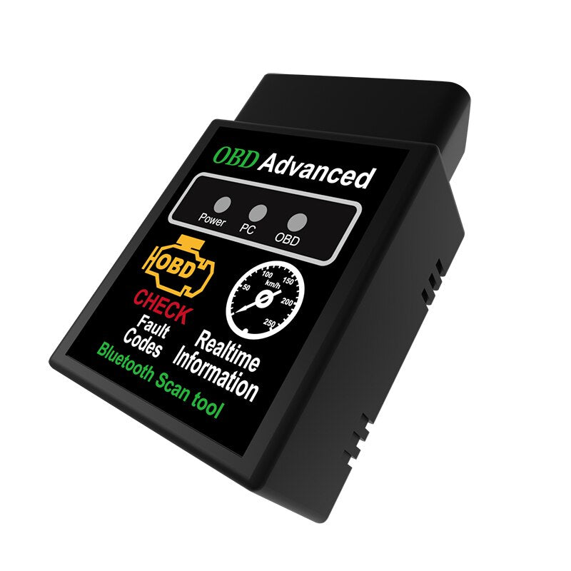 أداة فحص وتشخيص أعطال السيارات OBD2 HH OBD ELM327 V1.5 بلوتوث، قارئ بيانات المحرك وواجهة برمجة لنظام CAN BUS متوافقة مع أندرويد والكمبيوتر