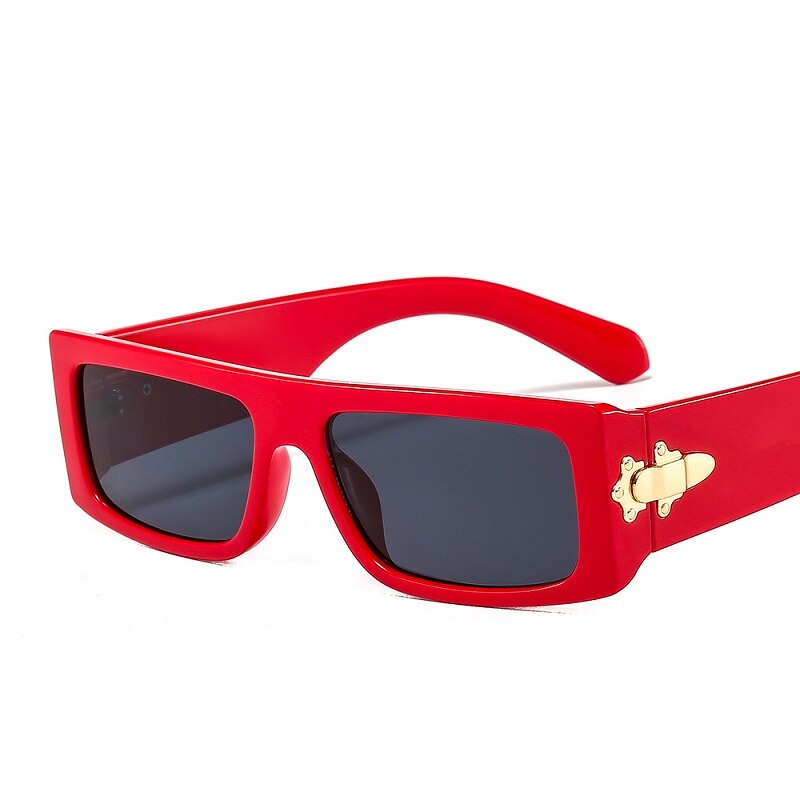 New Marbling Rectangle Sunglasses Women Men Fashion Brand Designer Color UV400 Lens PC Metal Hasp Frame Luxury Sunglasses