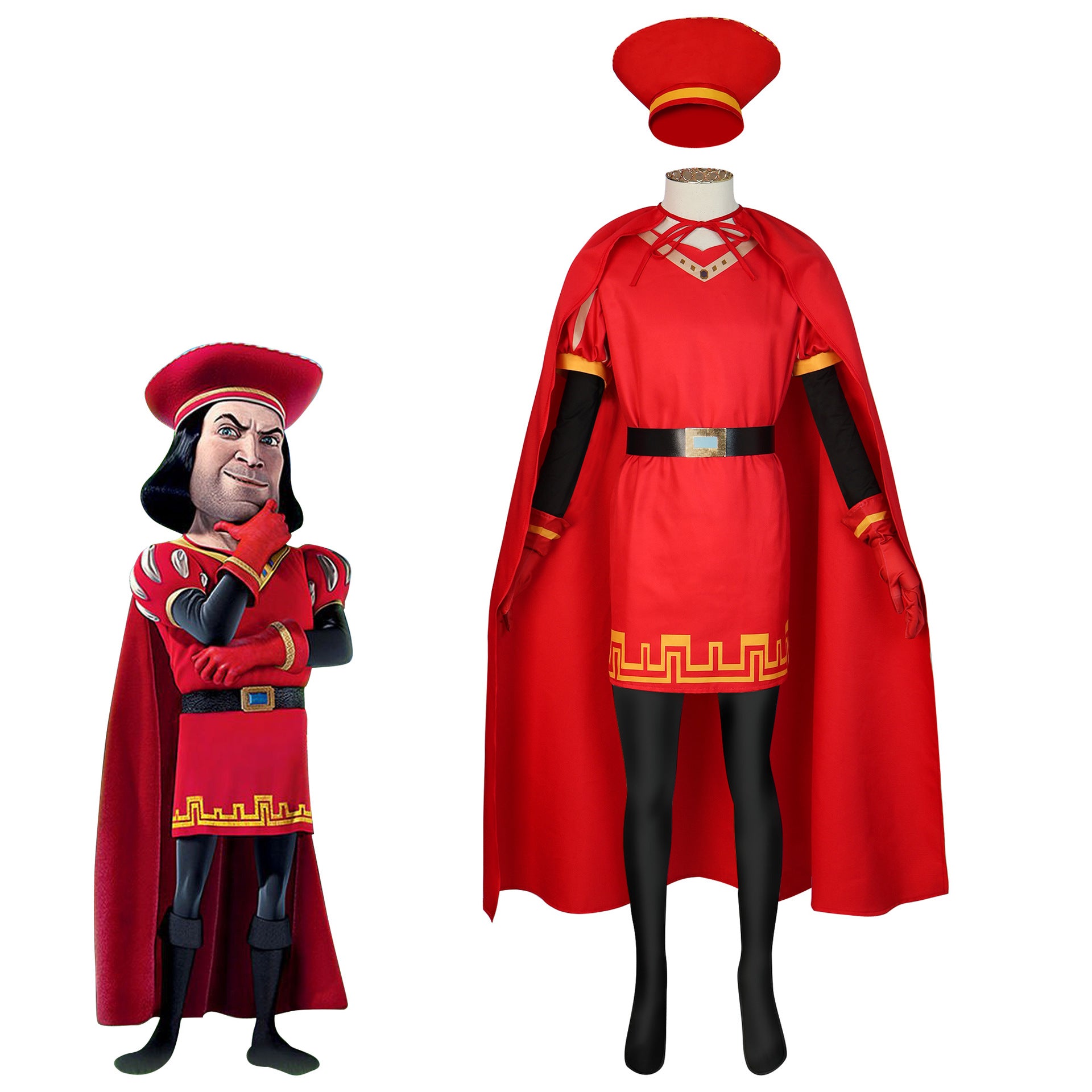Halloween Maxi Cosplay Costume Shrek 4D Lord Farquaad Cosplay Costume