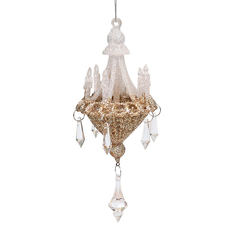 Santa Yuen New Ins Style High-End Hanging Ornament Christmas Decoration Crystal PC Tree Pendant Decorative Item