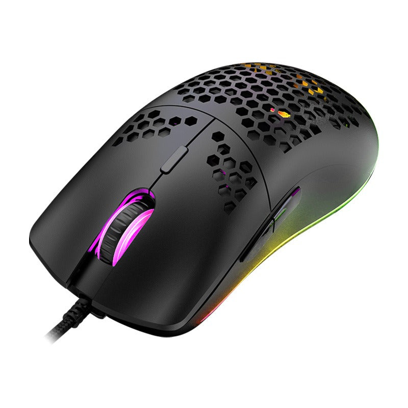 ماوس ألعاب سلكي، ماوس مثقب، ماوس ألعاب برمجة ماكرو مضيء RGB، 6 مفاتيح