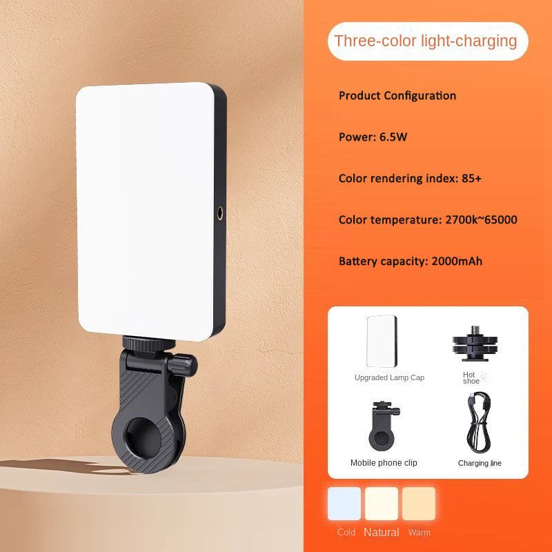 مصباح إضاءة LED للتصوير الفوتوغرافي والفيديو للبث المباشر عبر الهاتف المحمول، مناسب للمؤتمرات المرئية ومدونات الفيديو (VLOG)