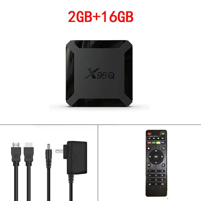 X96Q TV Box 2GB 16GB Allwinner H313 Quad Core Android 10.0 2.4G Wifi 4K HD Set Top Box Smart Media Player