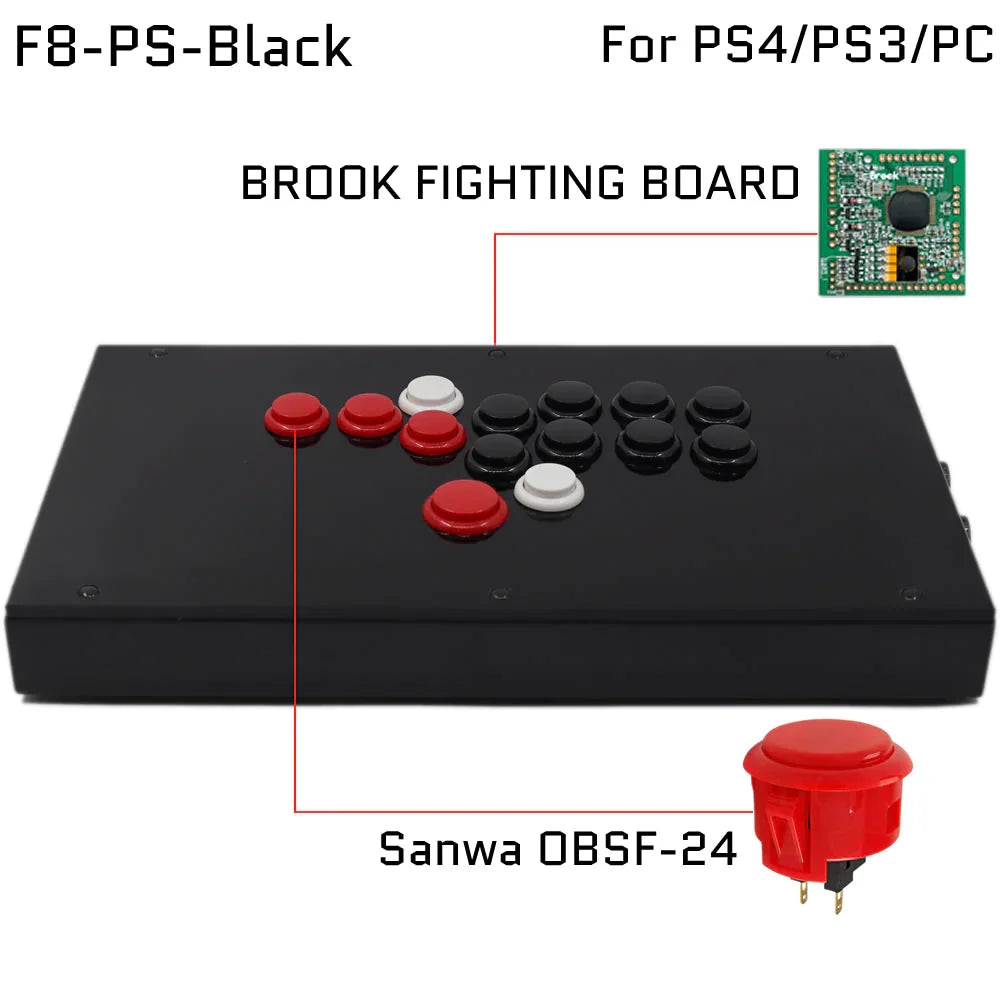Street Fighter 6 FightBox F8 All Buttons Hitbox Style Arcade Joystick Stick Game Controller for PS4/PS3/PC Hitbox PS4