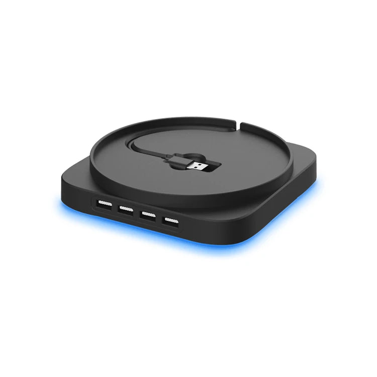 KJH Usb Expansion Ports Stand for Xbox Series X Console Blue Light Stand for 4 Usb Ports HUB for XBOX SX Console Accessories