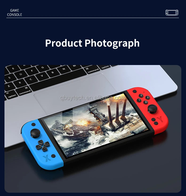 Newest G90 Design 7-Inch Retro Handheld Game Console 4000 Mah 64GB IPS Built-In 10000+ Games Video Games for PSP