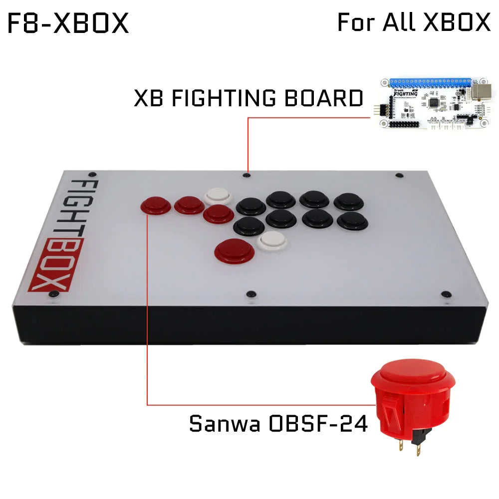 Street Fighter 6 FightBox F8 All Buttons Hitbox Style Arcade Joystick Stick Game Controller for PS4/PS3/PC Hitbox PS4
