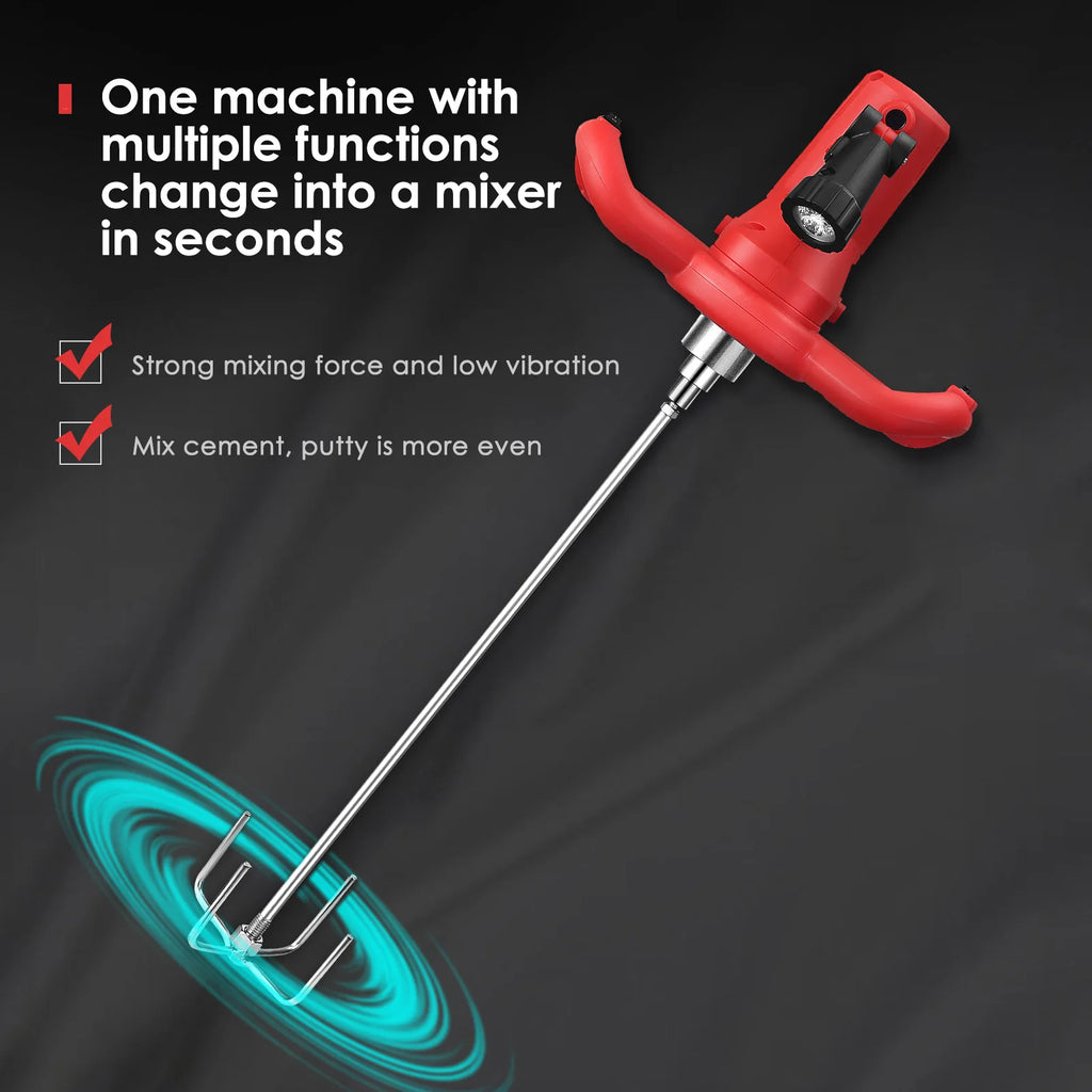 AC 220V 1700W Electric Concrete Cement Mortar Trowel Wall Smoothing Polishing Machine 80-600rpm Automatic Mixer Plastering Tool