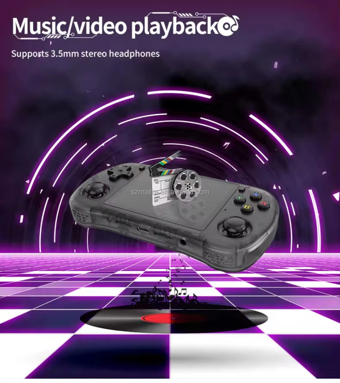 جهاز ألعاب الفيديو المحمول Powkiddy X35H بشاشة 3.5 بوصة عالية الدقة، جهاز ألعاب فيديو كلاسيكي صغير بنظام Linux