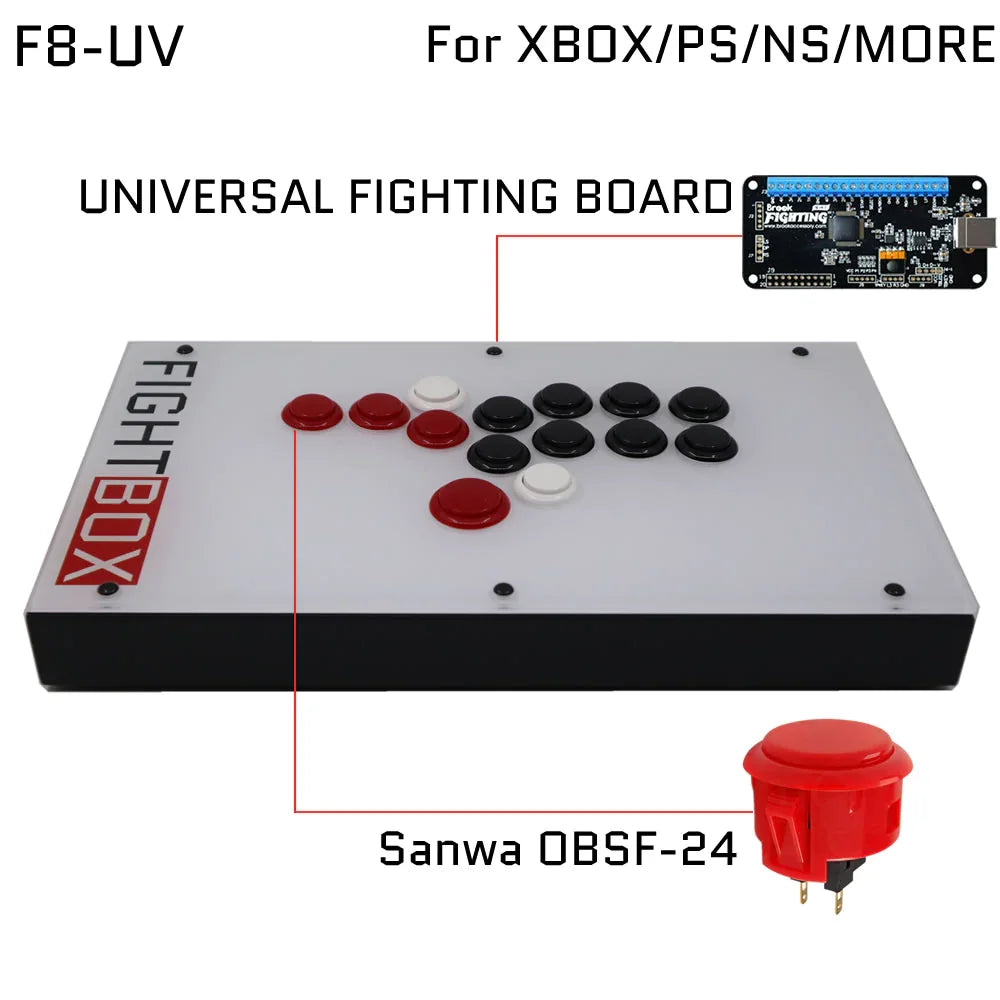 Street Fighter 6 FightBox F8 All Buttons Hitbox Style Arcade Joystick Stick Game Controller for PS4/PS3/PC Hitbox PS4