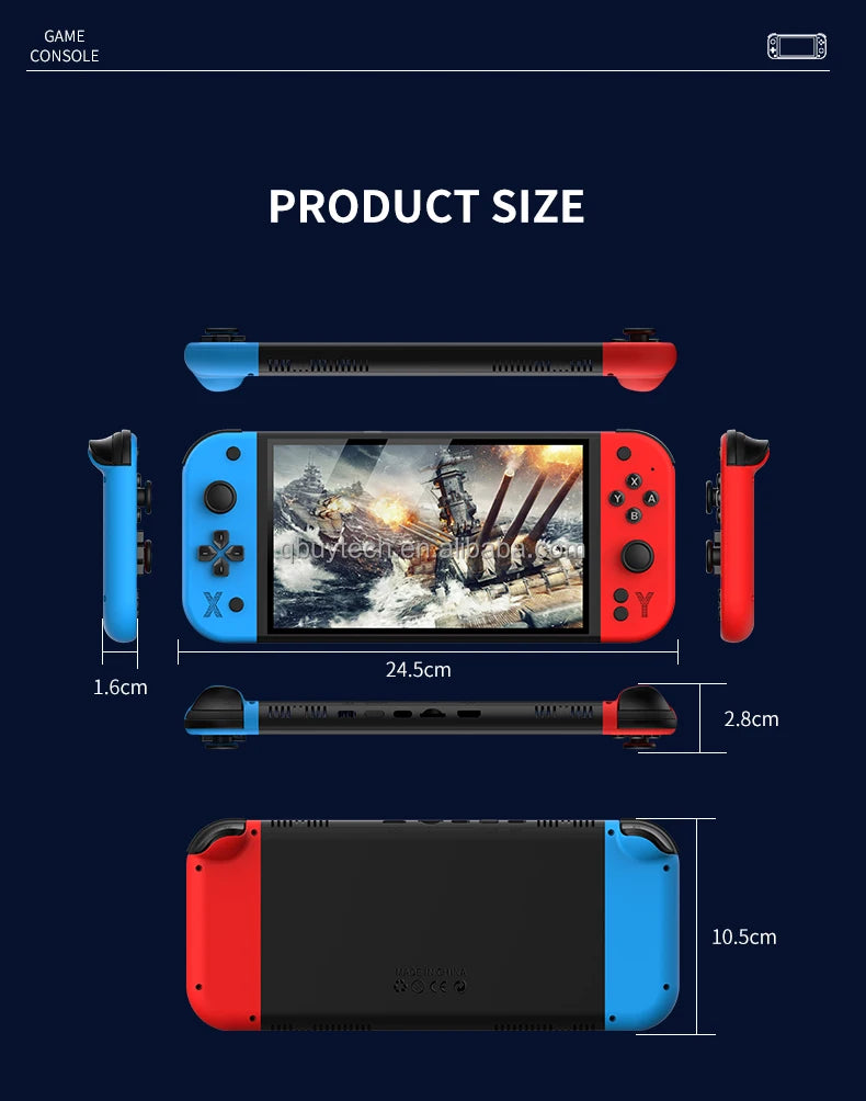 Newest G90 Design 7-Inch Retro Handheld Game Console 4000 Mah 64GB IPS Built-In 10000+ Games Video Games for PSP