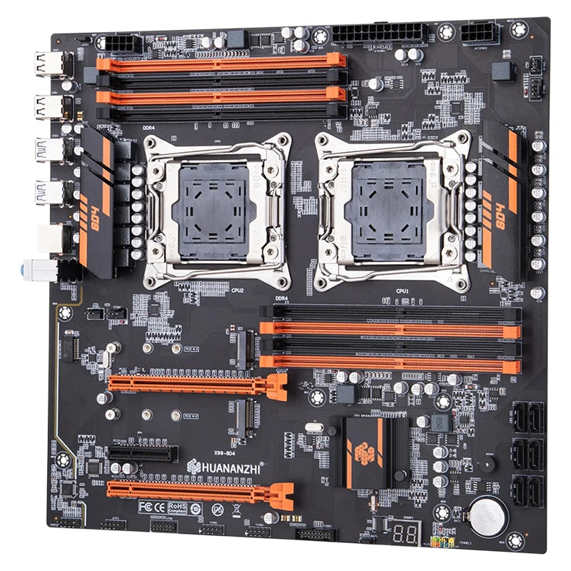HUANANZHI X99 8D4 Gaming PC Motherboard DDR4 Dual CPU LGA2011-3 DDR4 E-ATX Supports